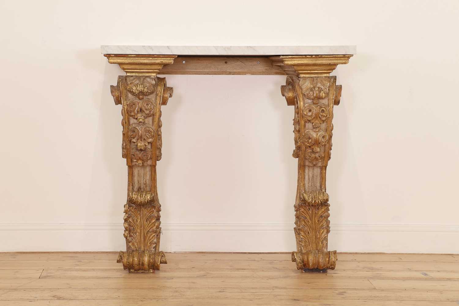 A George II-style giltwood console table, - Image 2 of 5