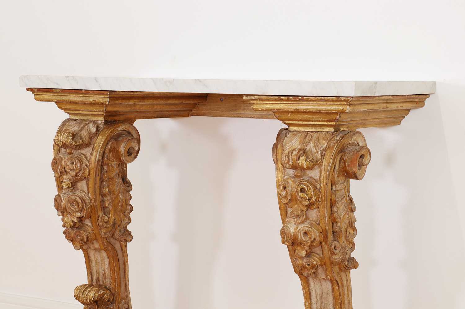 A George II-style giltwood console table, - Image 4 of 5