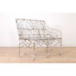 A Gothic Revival wirework garden seat,