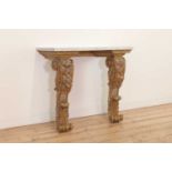 A George II-style giltwood console table,