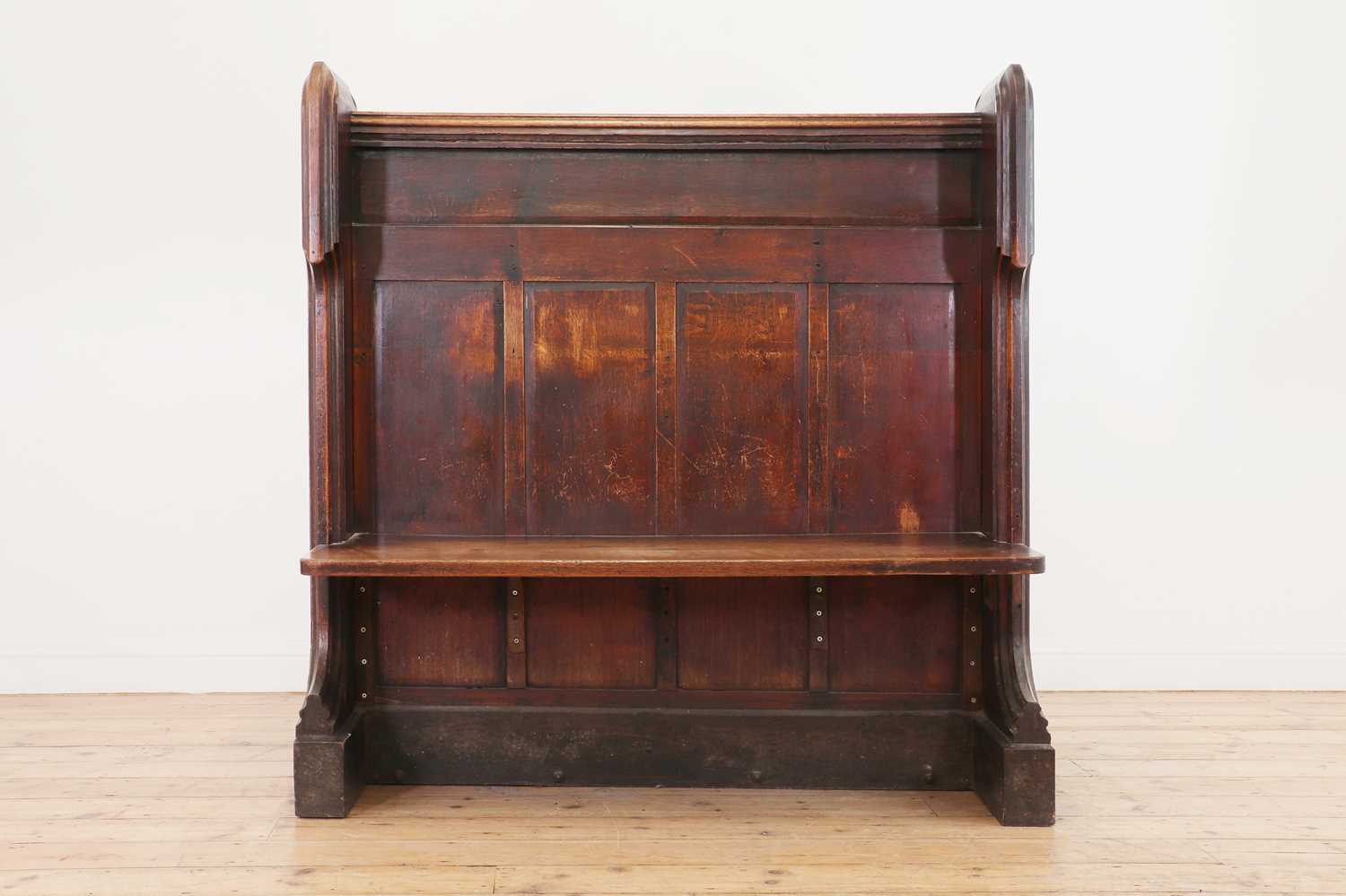 A Victorian Gothic Revival oak pew, - Image 3 of 13