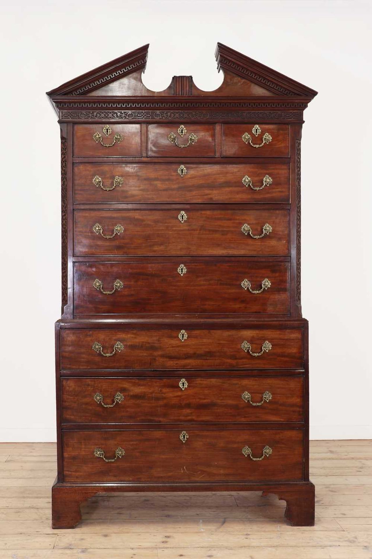 A George III mahogany chest on chest, - Image 2 of 7