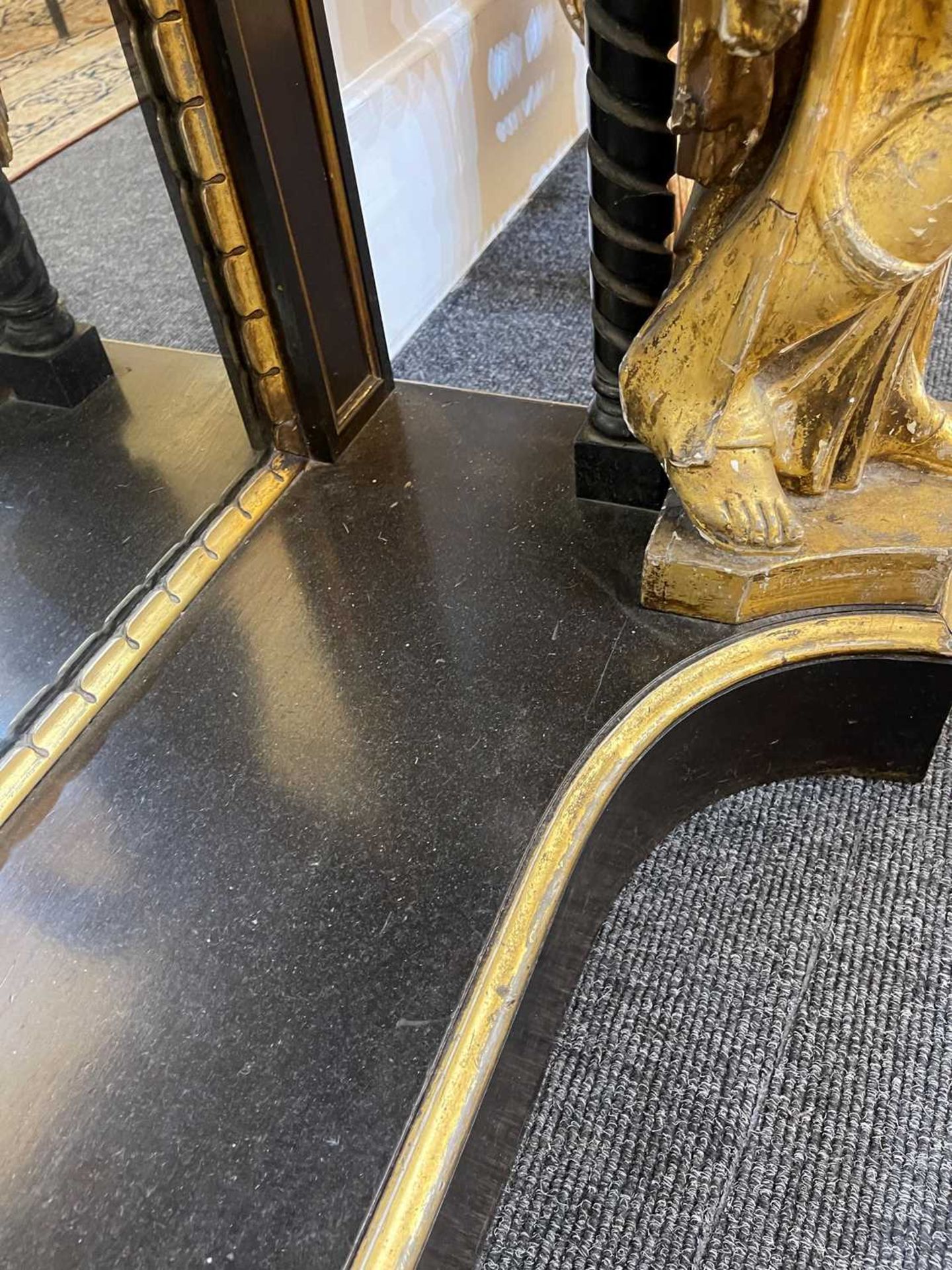 An ebonised and parcel-gilt console table, - Image 22 of 42