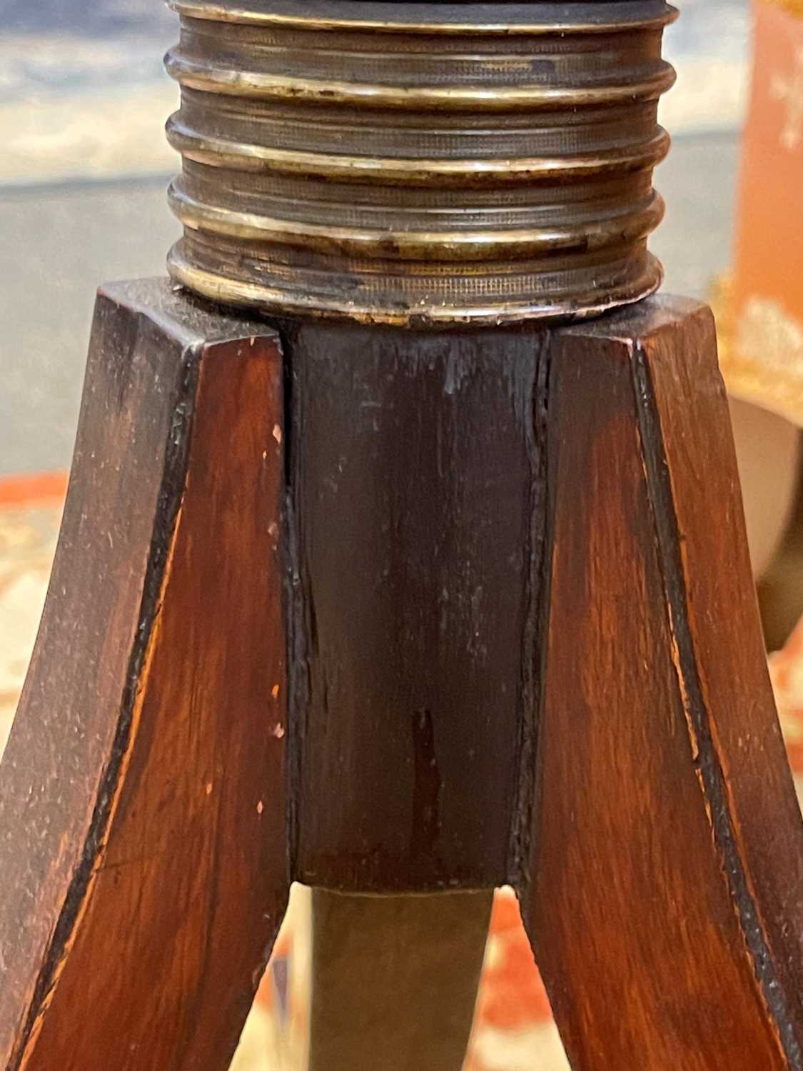 A pair of Regency-style mahogany, ebonised and simulated mahogany lamp tables, - Image 10 of 16