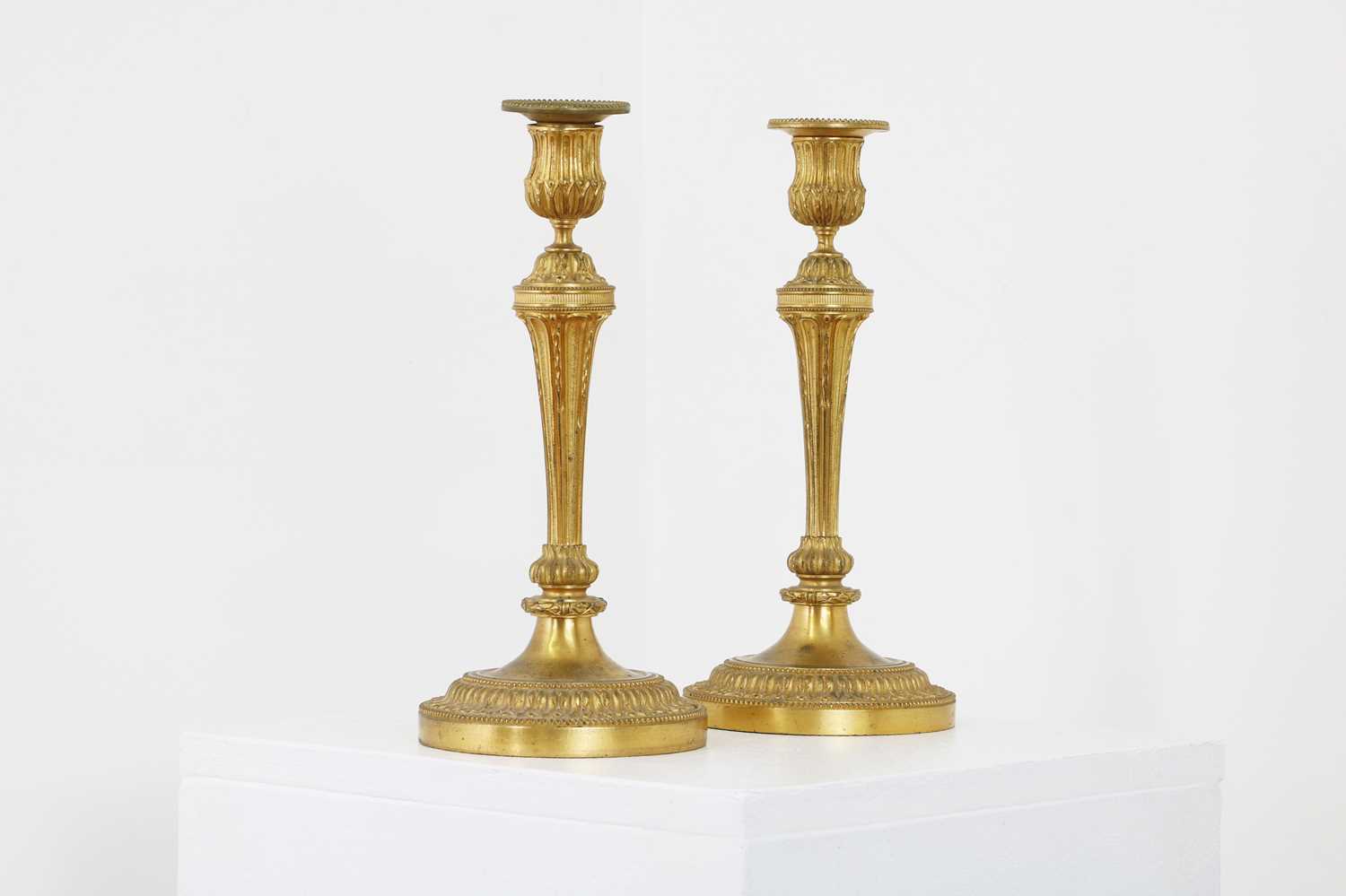 A pair of Louis XVI-style gilt-bronze candlesticks, - Image 2 of 18