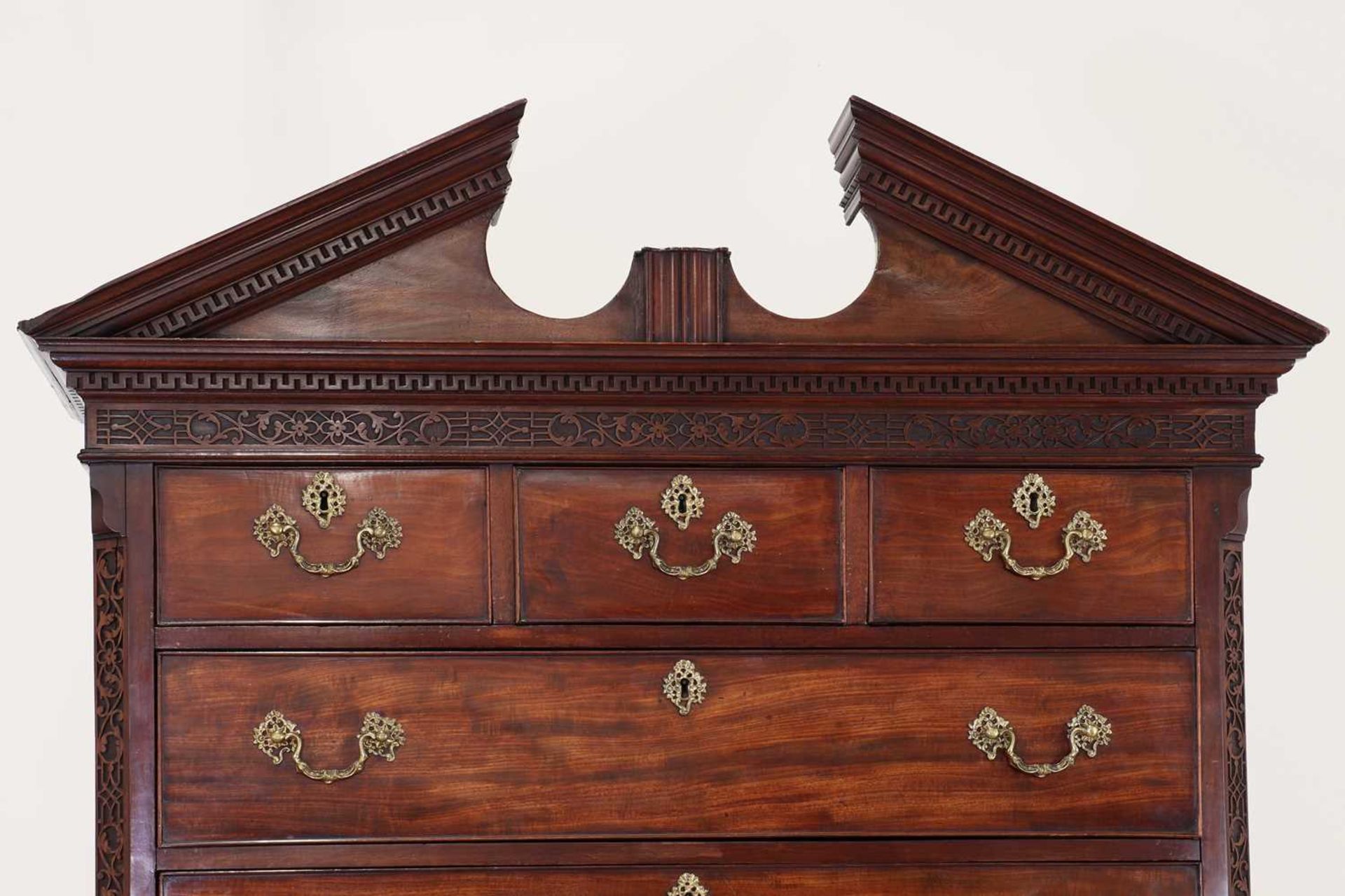 A George III mahogany chest on chest, - Image 5 of 7