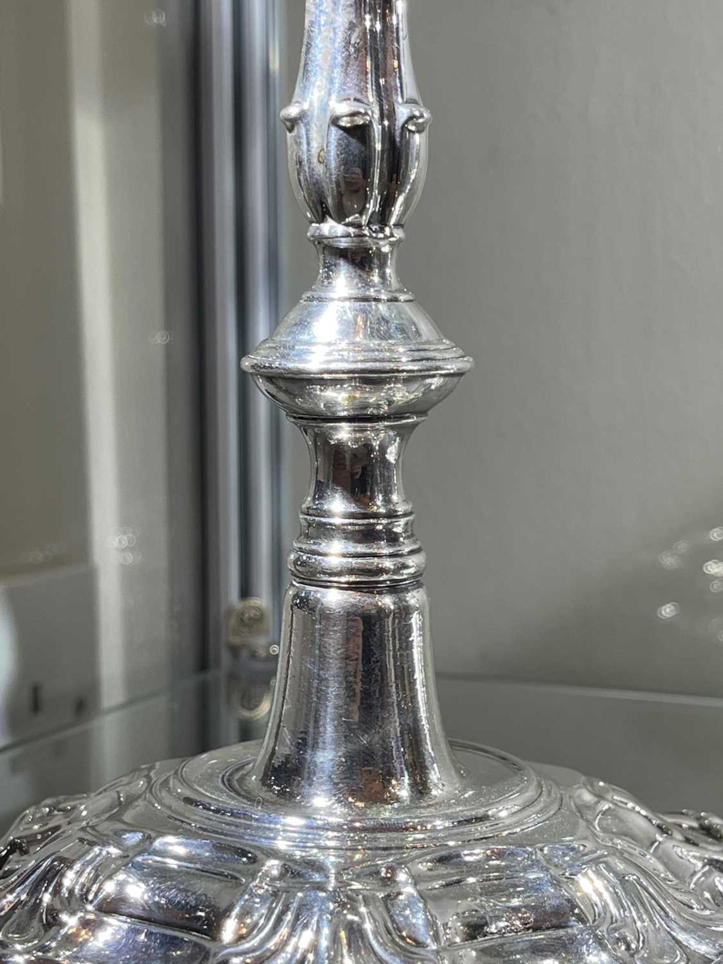 A pair of George II silver table candlesticks, - Image 39 of 39