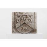 An heraldic carved sandstone architectural fragment,