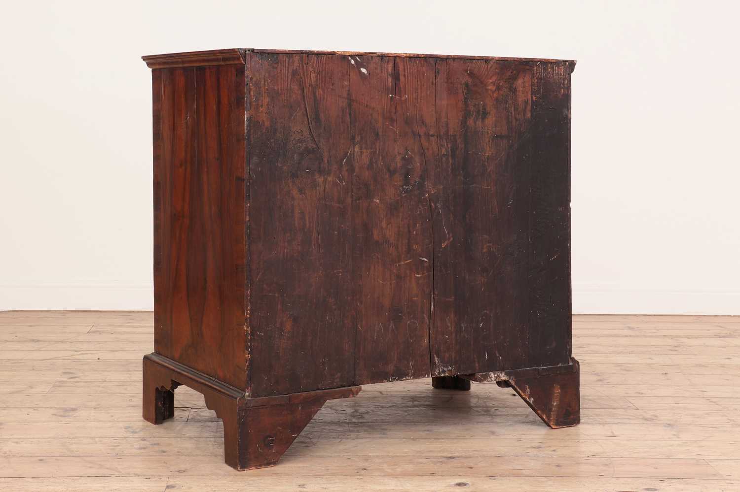 A Queen Anne walnut and feather-banded chest of drawers, - Image 4 of 4