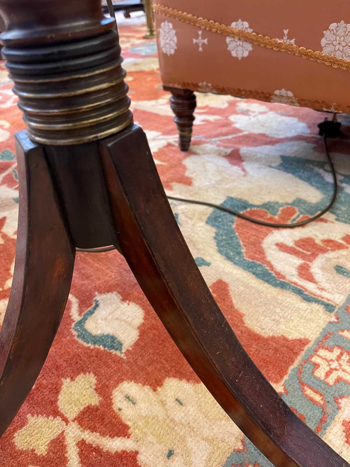 A pair of Regency-style mahogany, ebonised and simulated mahogany lamp tables, - Image 11 of 16