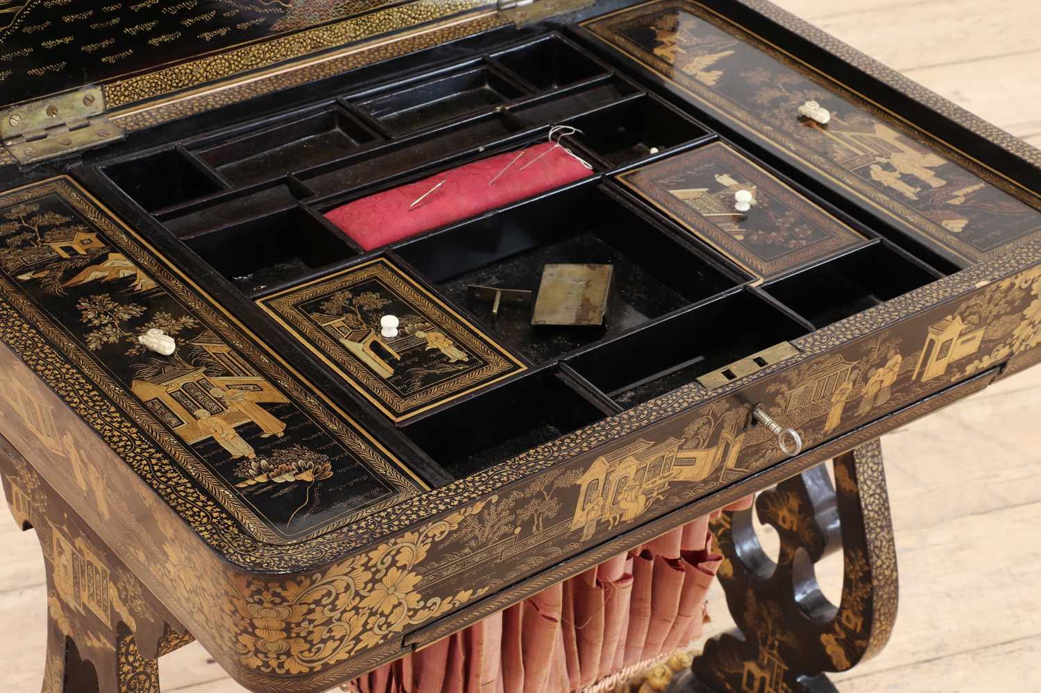 A Chinese export black lacquerwork table, - Image 11 of 11
