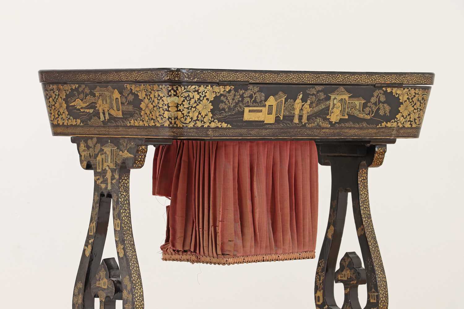 A Chinese export black lacquerwork table, - Image 7 of 11
