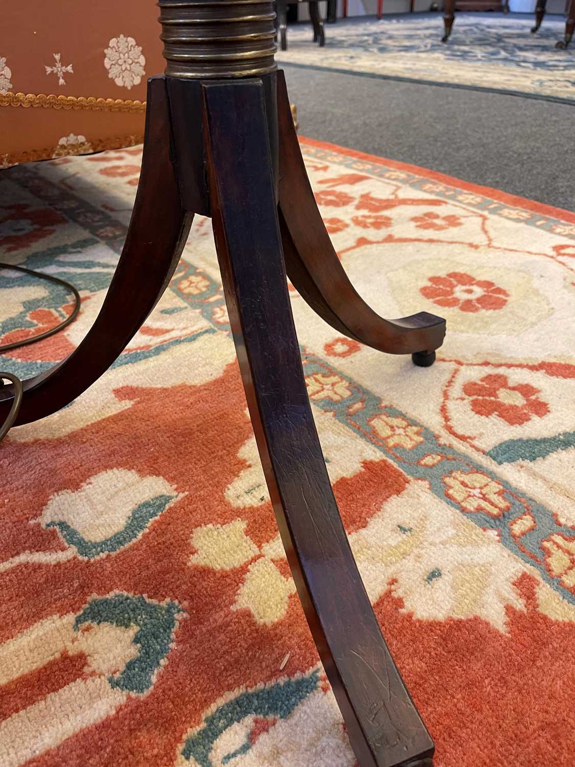 A pair of Regency-style mahogany, ebonised and simulated mahogany lamp tables, - Image 14 of 16