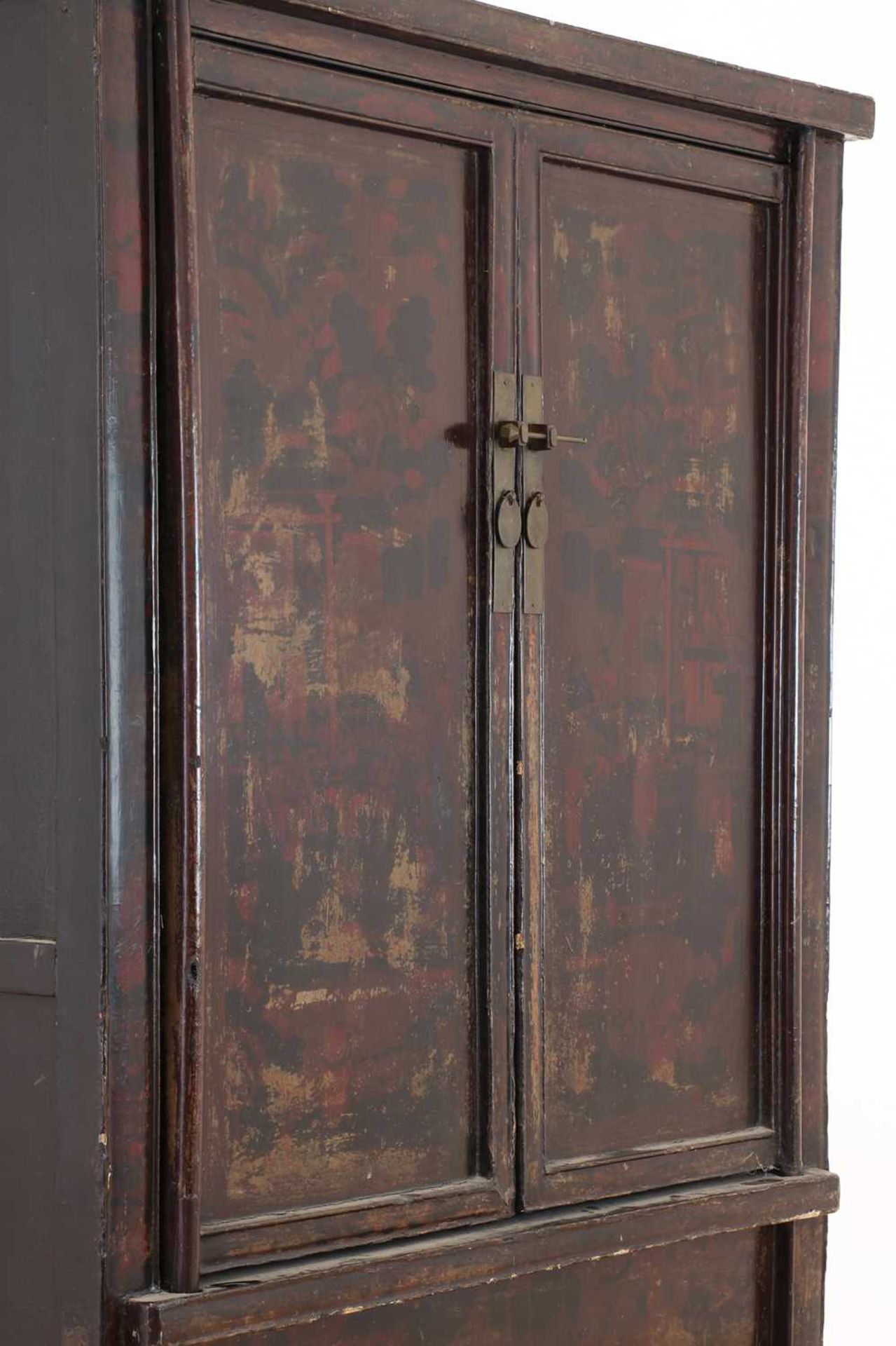 A lacquered wooden marriage cabinet, - Image 7 of 7