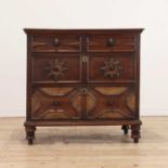 An oak chest of drawers,