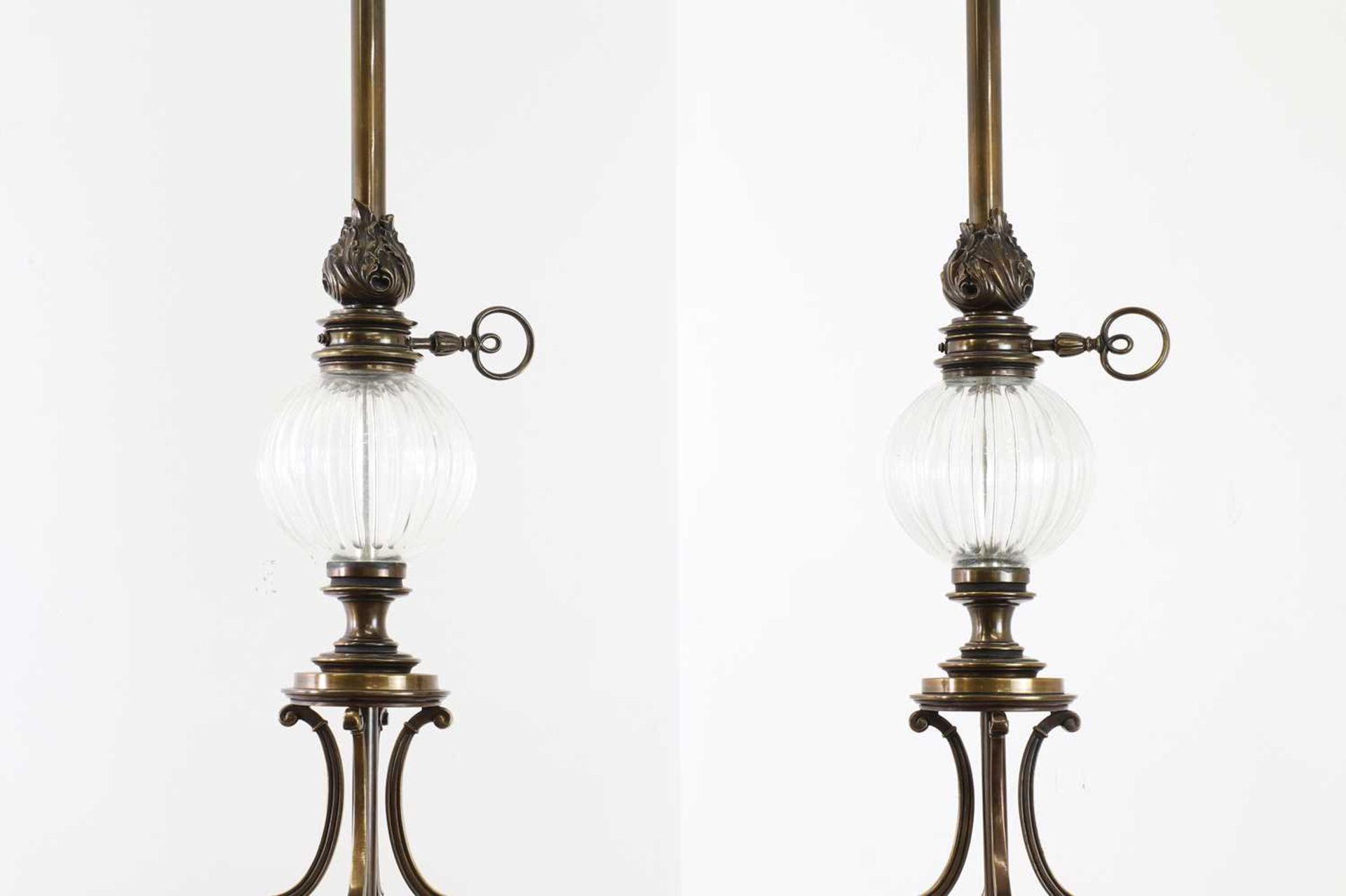 A pair of brass student-style table lamps, - Image 3 of 3