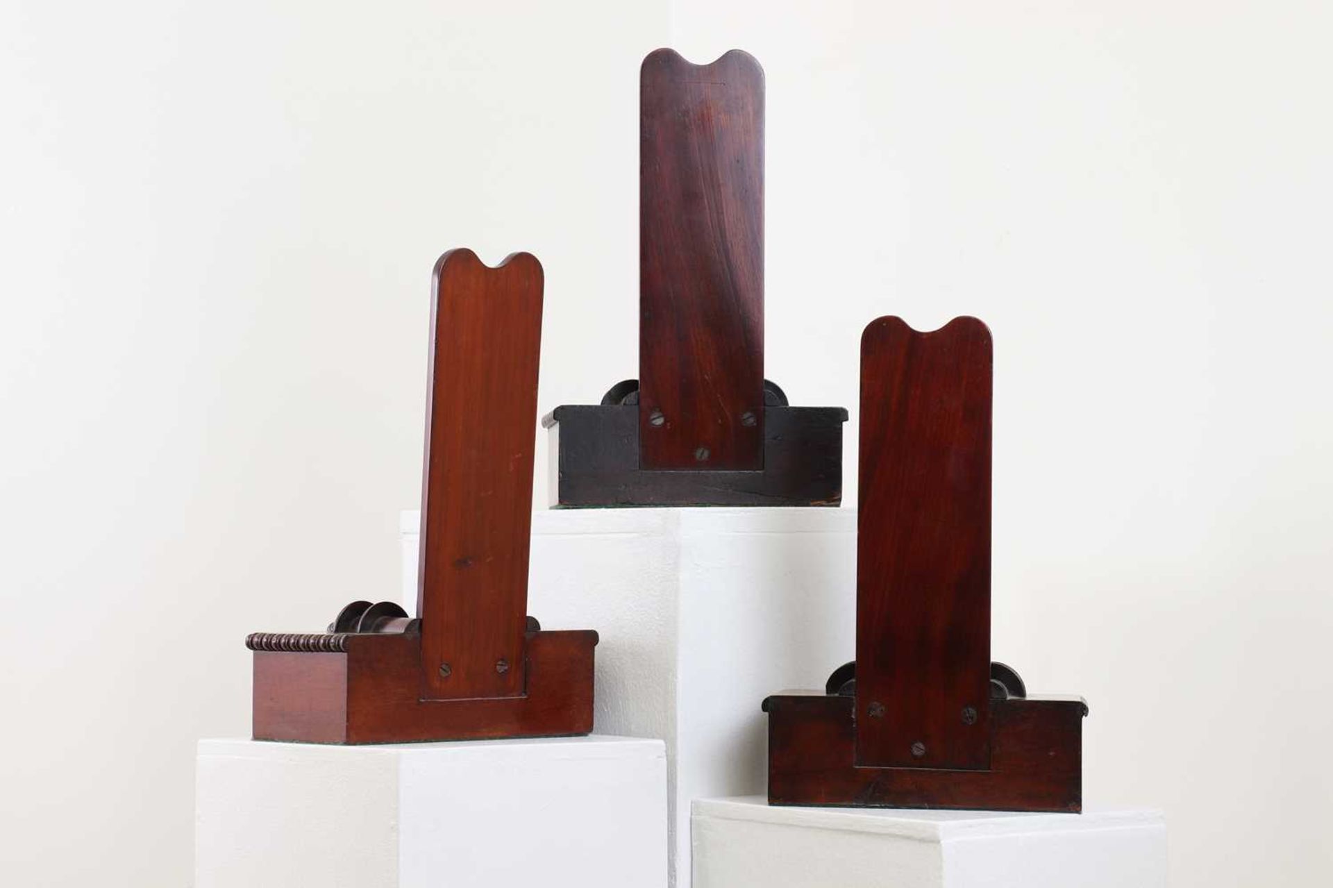 A group of three mahogany plate stands, - Image 3 of 25
