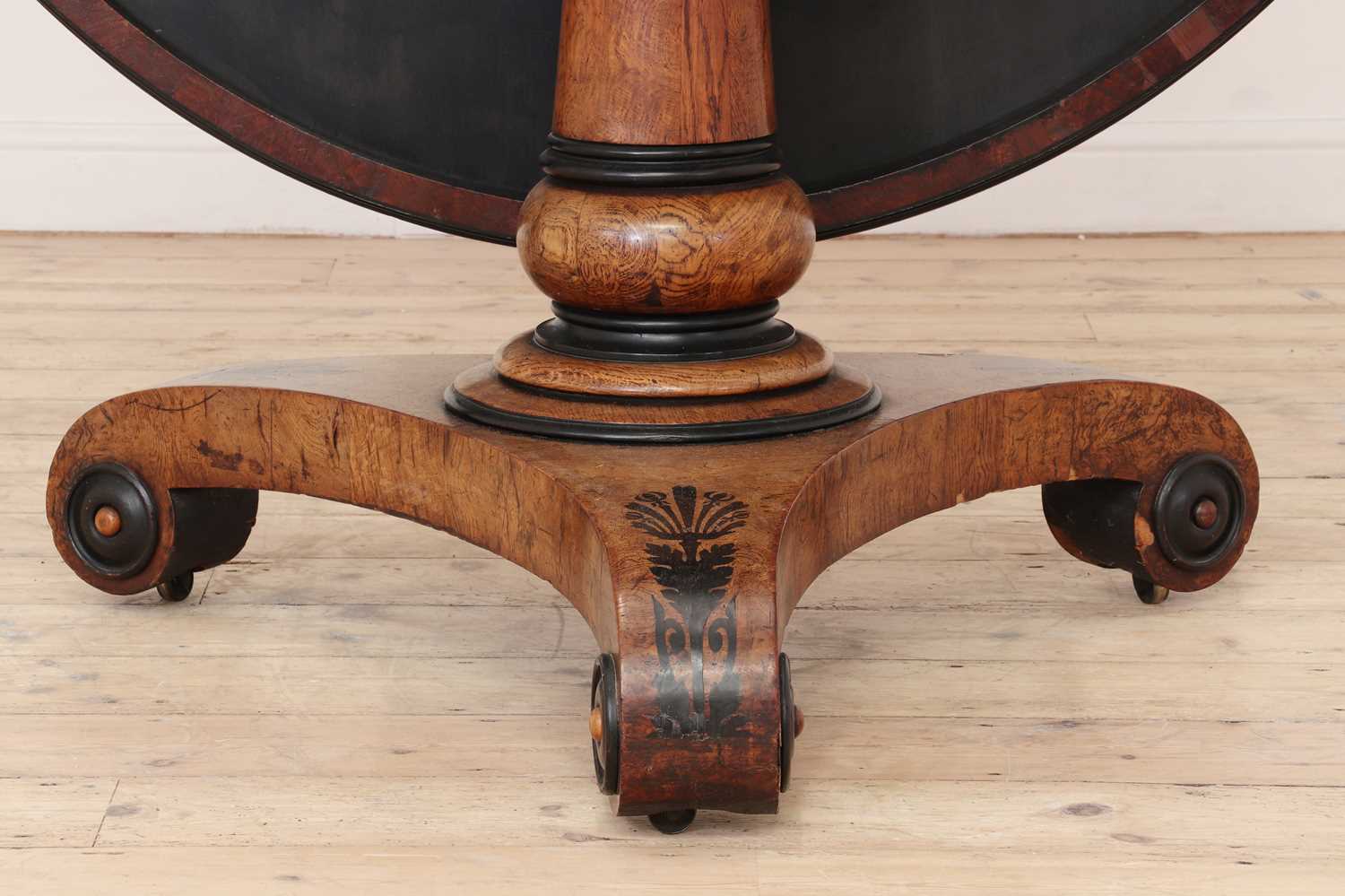 A Regency pollard oak, yew and ebony centre table attributed to George Bullock, - Image 6 of 51