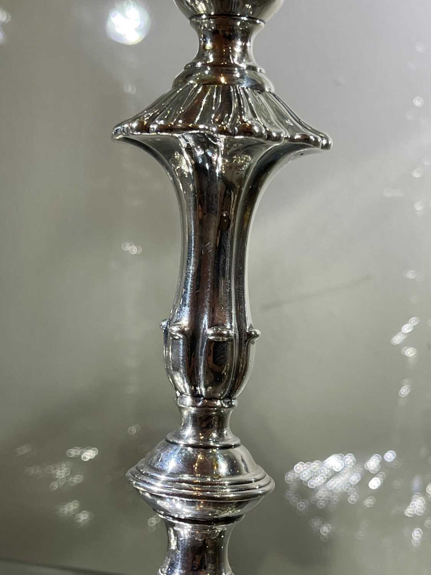 A pair of George II silver table candlesticks, - Image 20 of 39