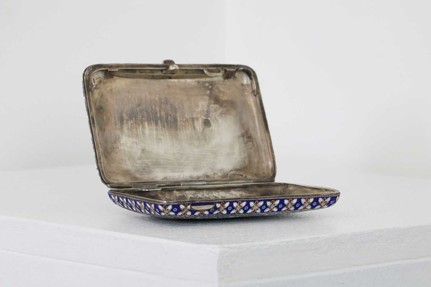 A Russian silver and cloisonné cigarette case, - Image 5 of 7