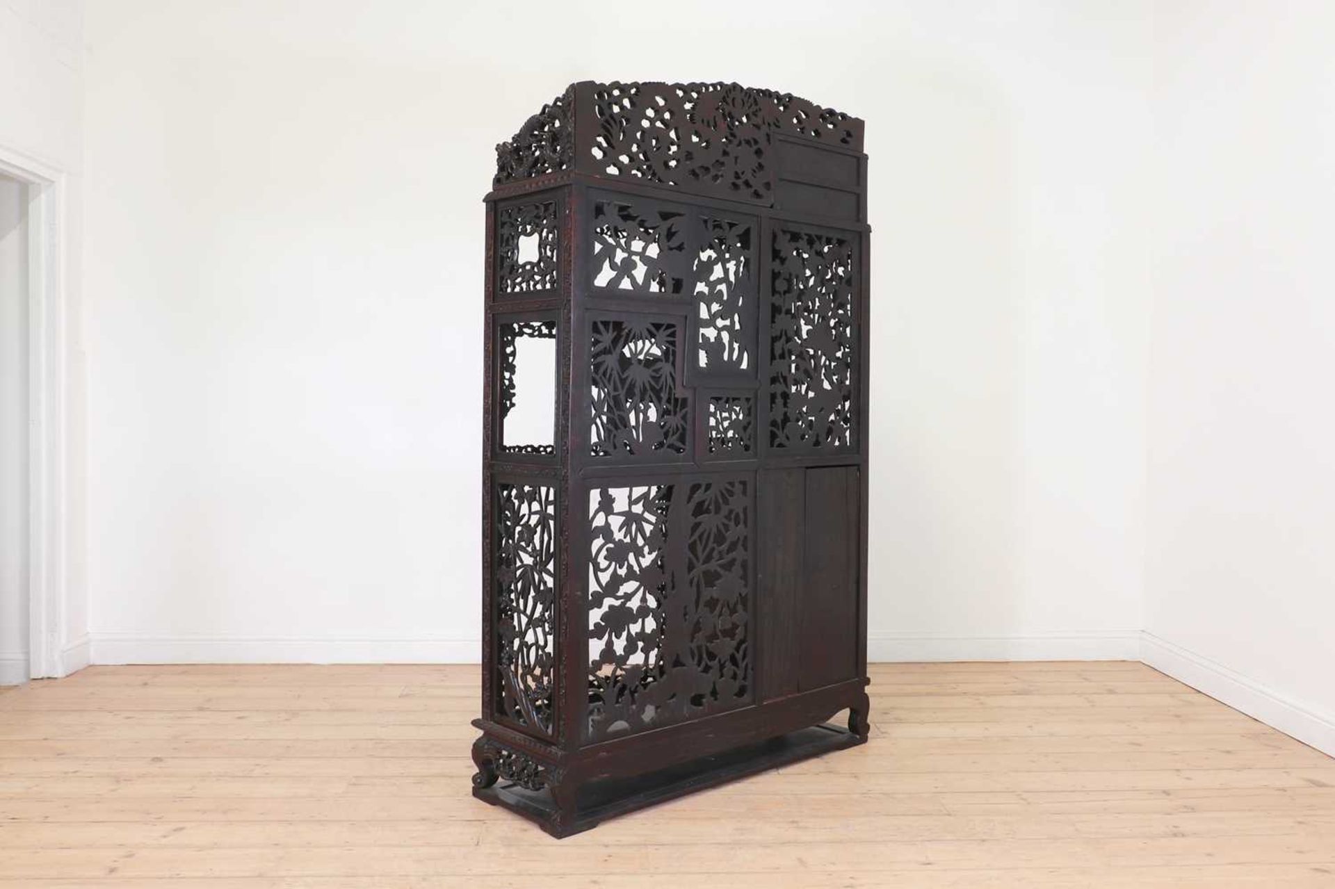 A carved and pierced hardwood cabinet, - Image 4 of 33
