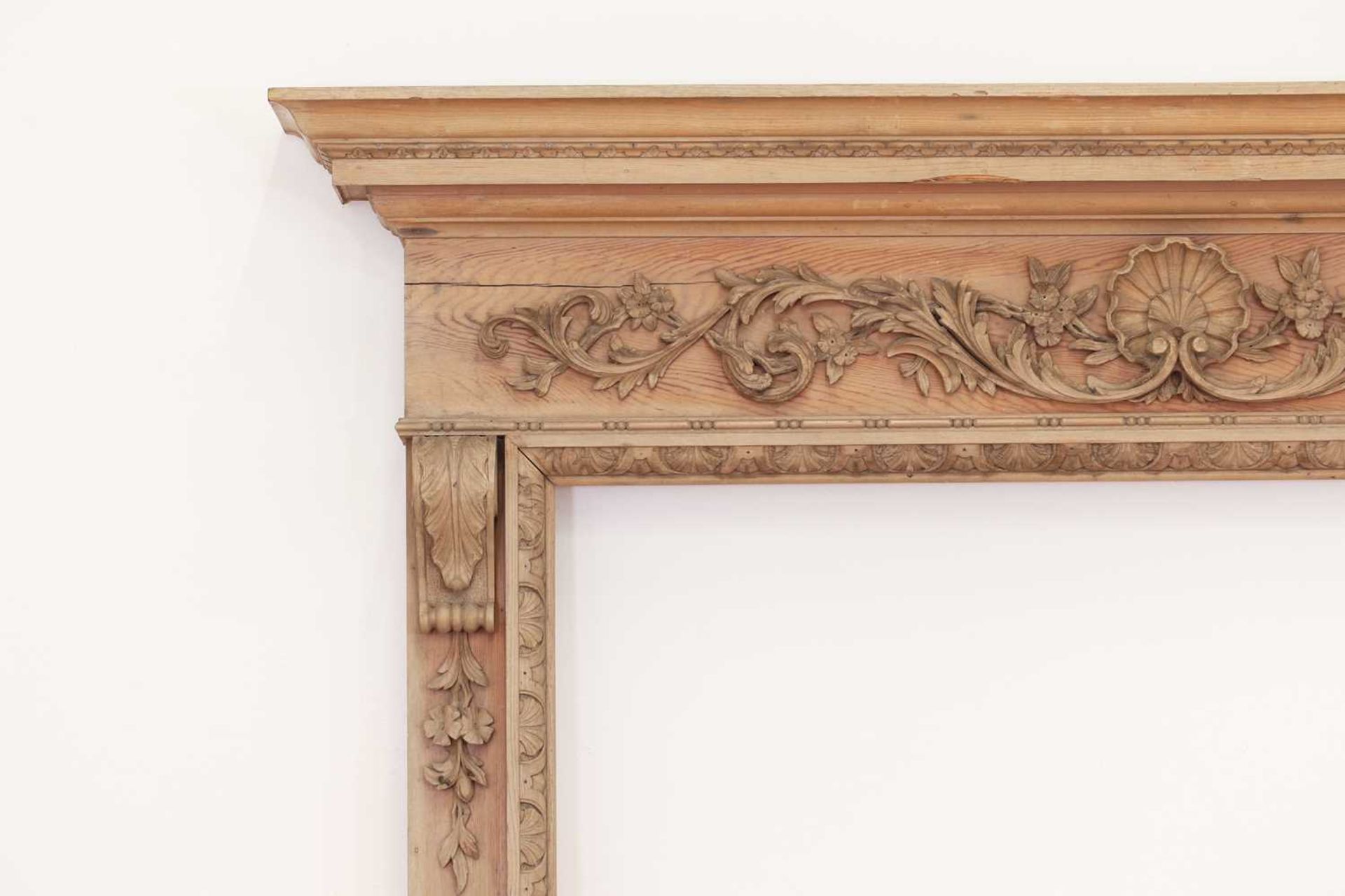 A George II-style carved pine fire surround, - Image 2 of 5