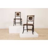 A pair of George III painted wooden side chairs,