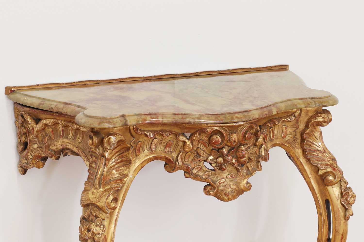 A carved giltwood pier table, - Image 4 of 5