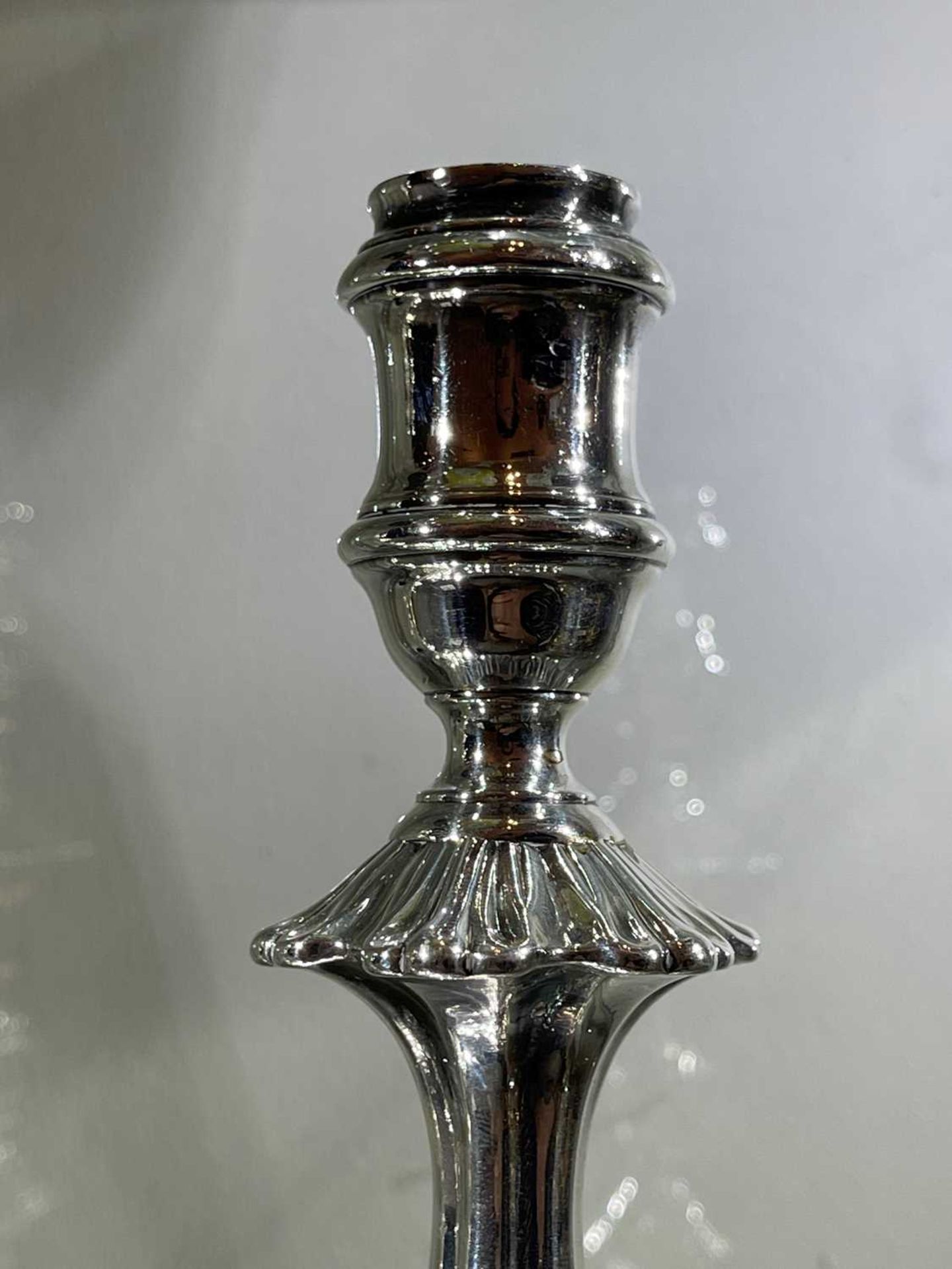 A pair of George II silver table candlesticks, - Image 24 of 39