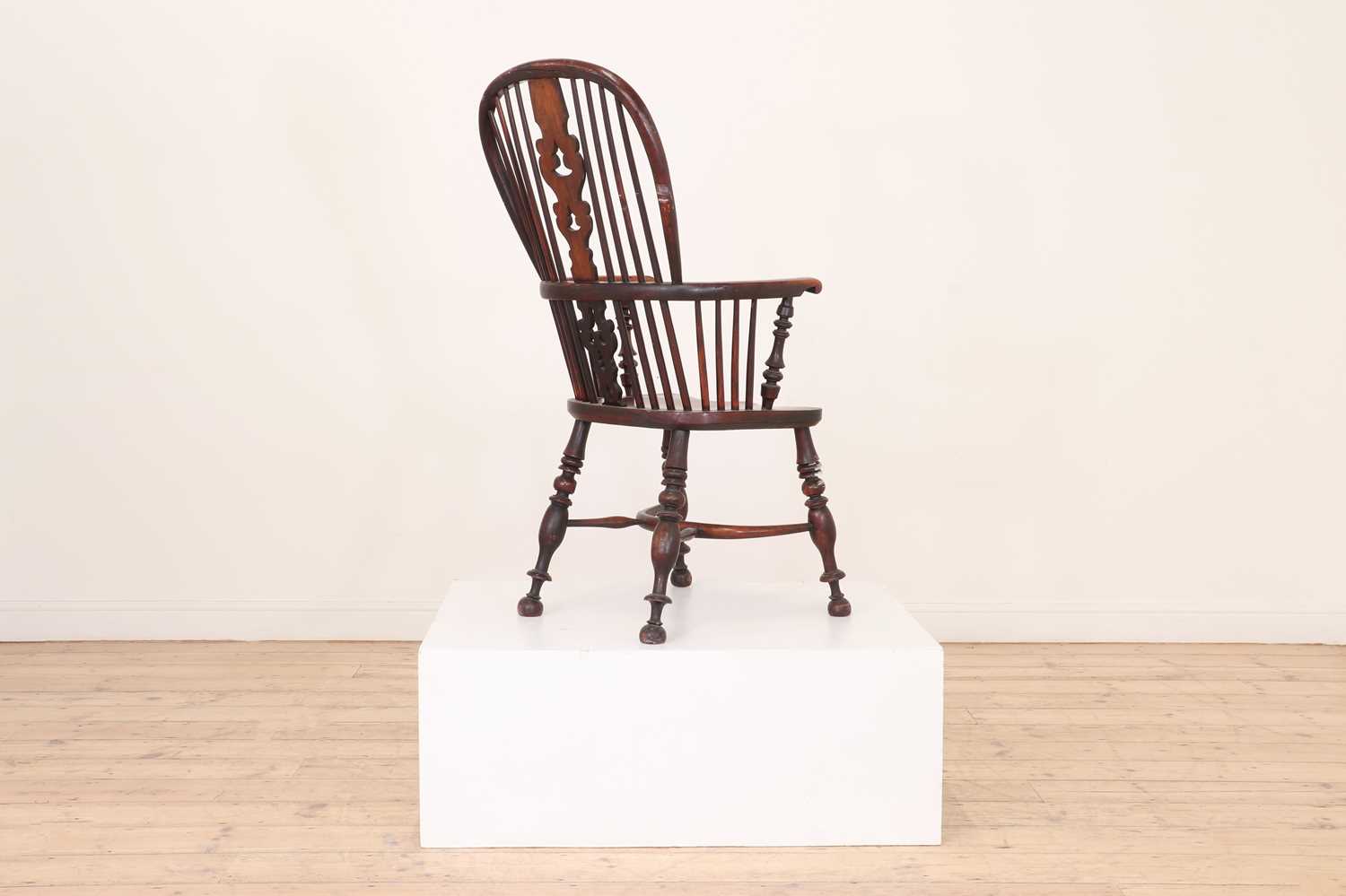 A Victorian yew and elm Windsor chair, - Image 6 of 7