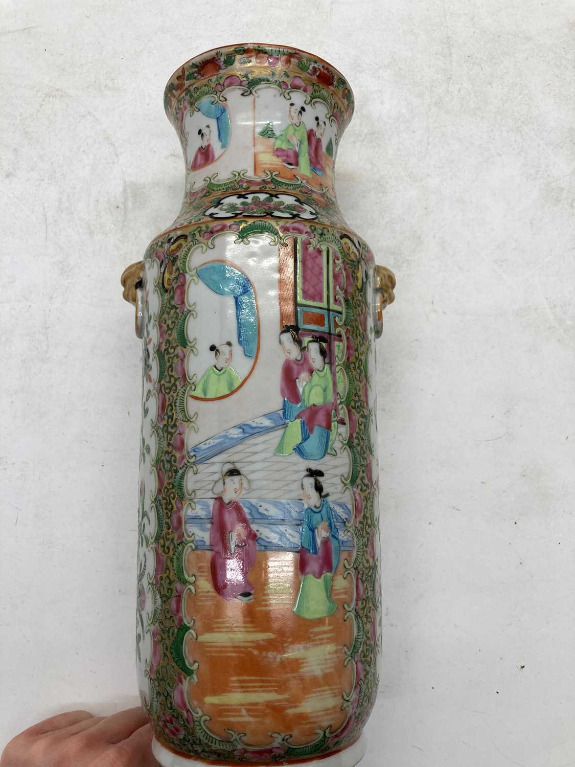 A collection of Chinese Canton famille rose porcelain vases, - Image 34 of 40