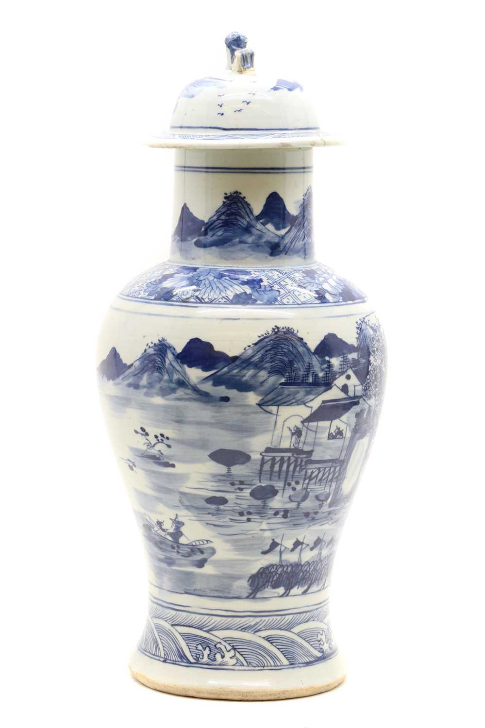 A Chinese blue and white vase and cover, - Image 3 of 26