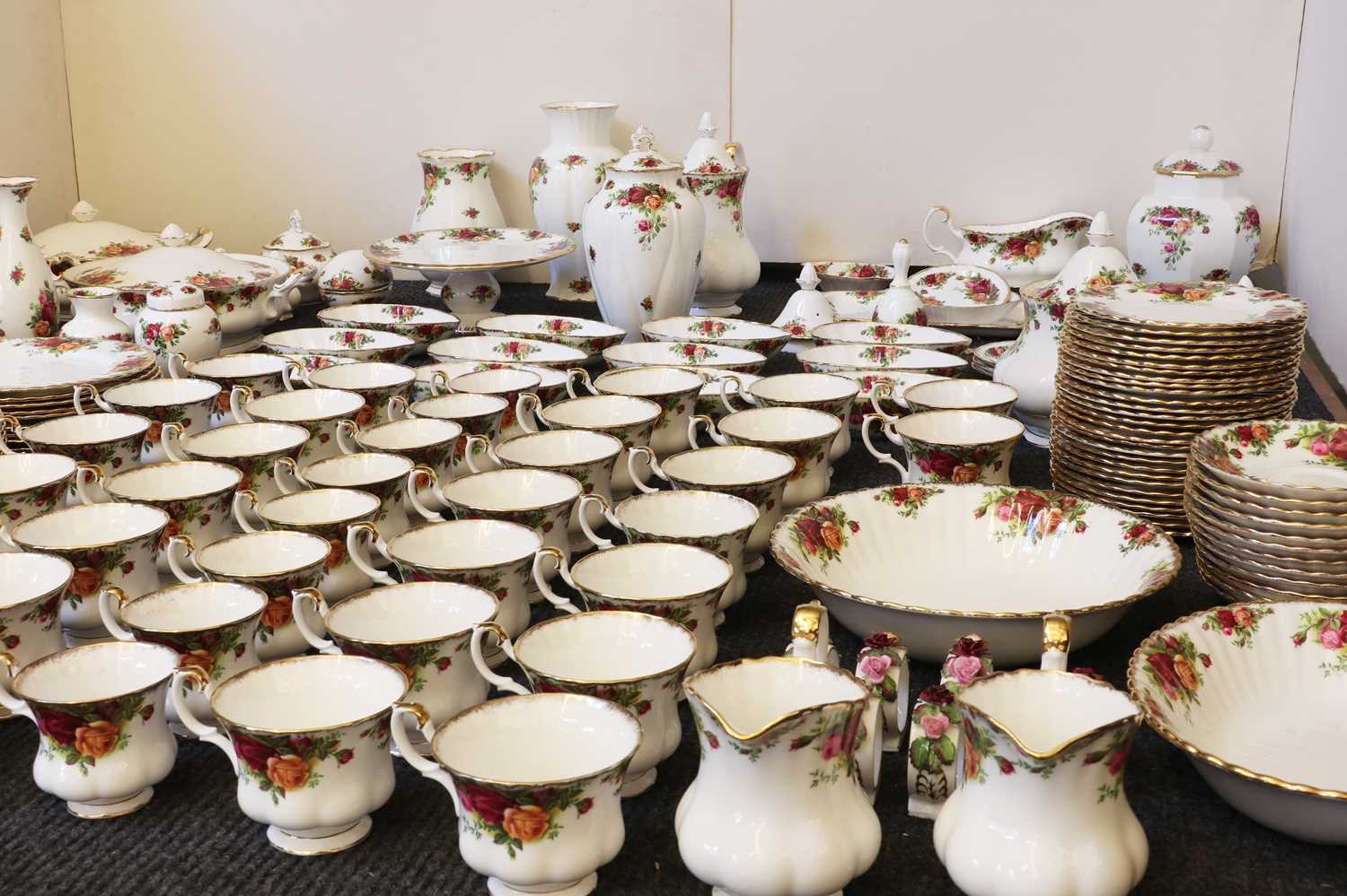 A comprehensive Royal Albert Country Rose dinner, tea and coffee service, - Image 2 of 3