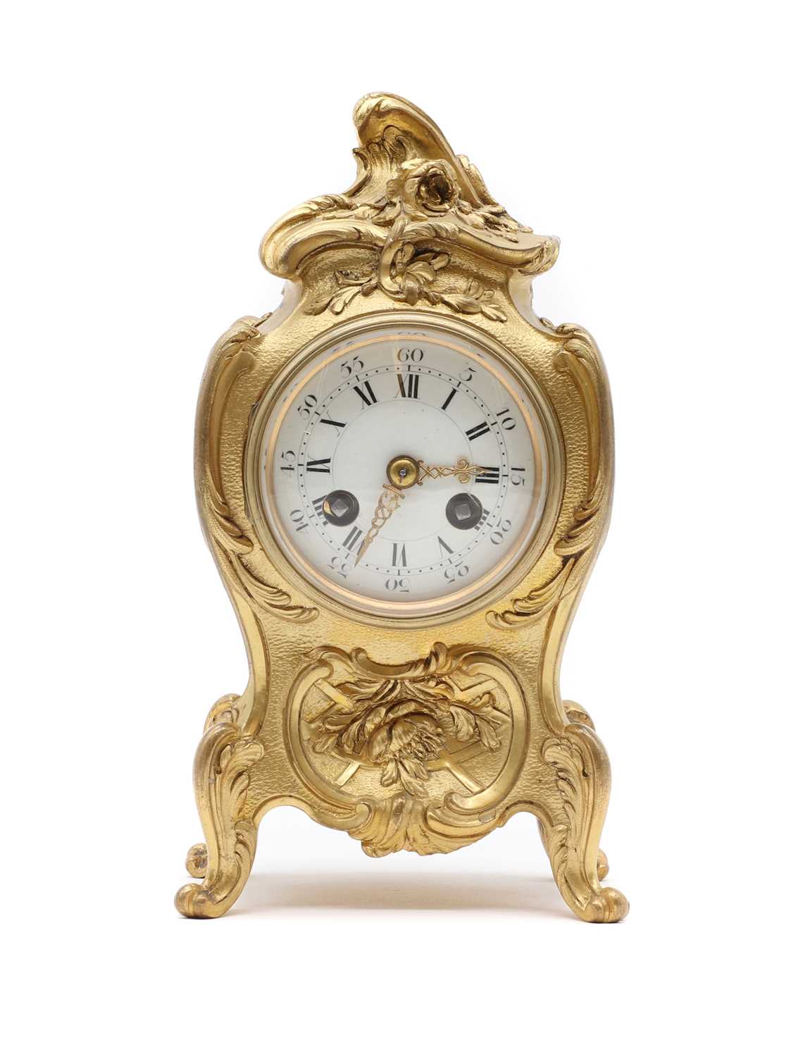 A French gilt brass mantel clock