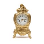 A French gilt brass mantel clock