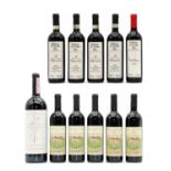 A selection of Italian red wines