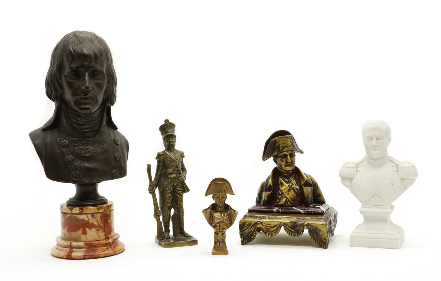 A collection of bronze busts of Napoleon