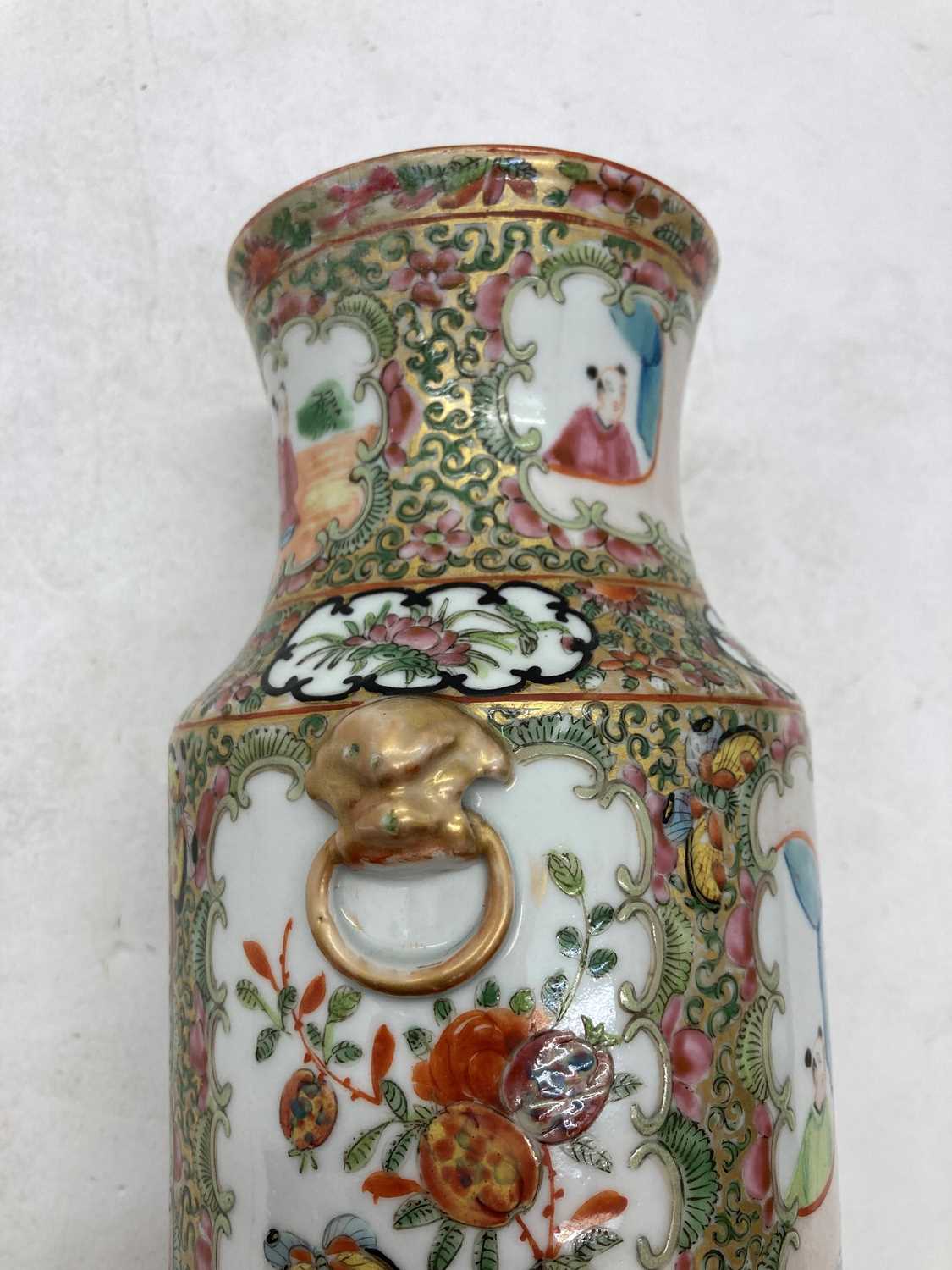 A collection of Chinese Canton famille rose porcelain vases, - Image 33 of 40