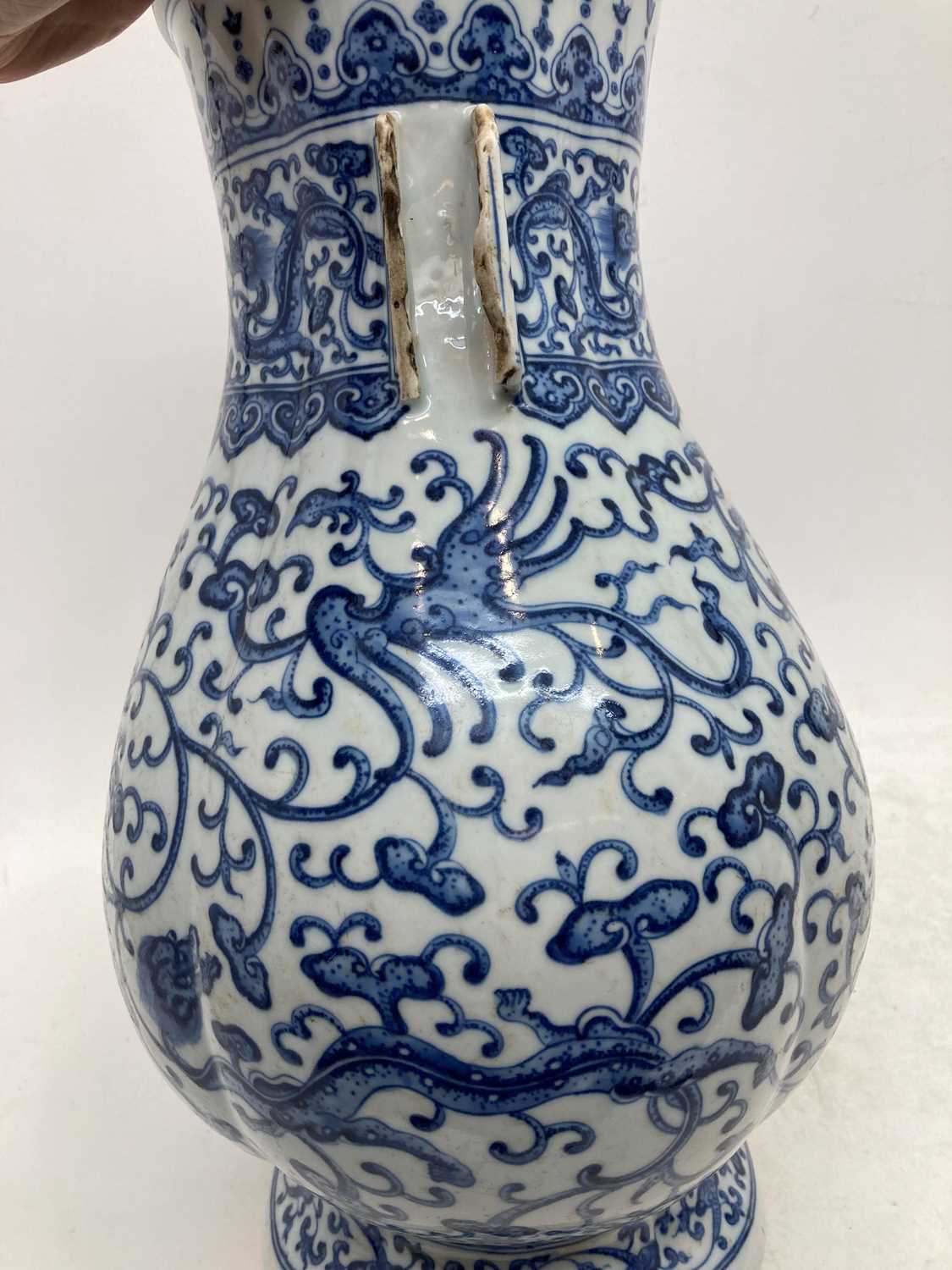 A Chinese large blue and white vase, - Image 15 of 17