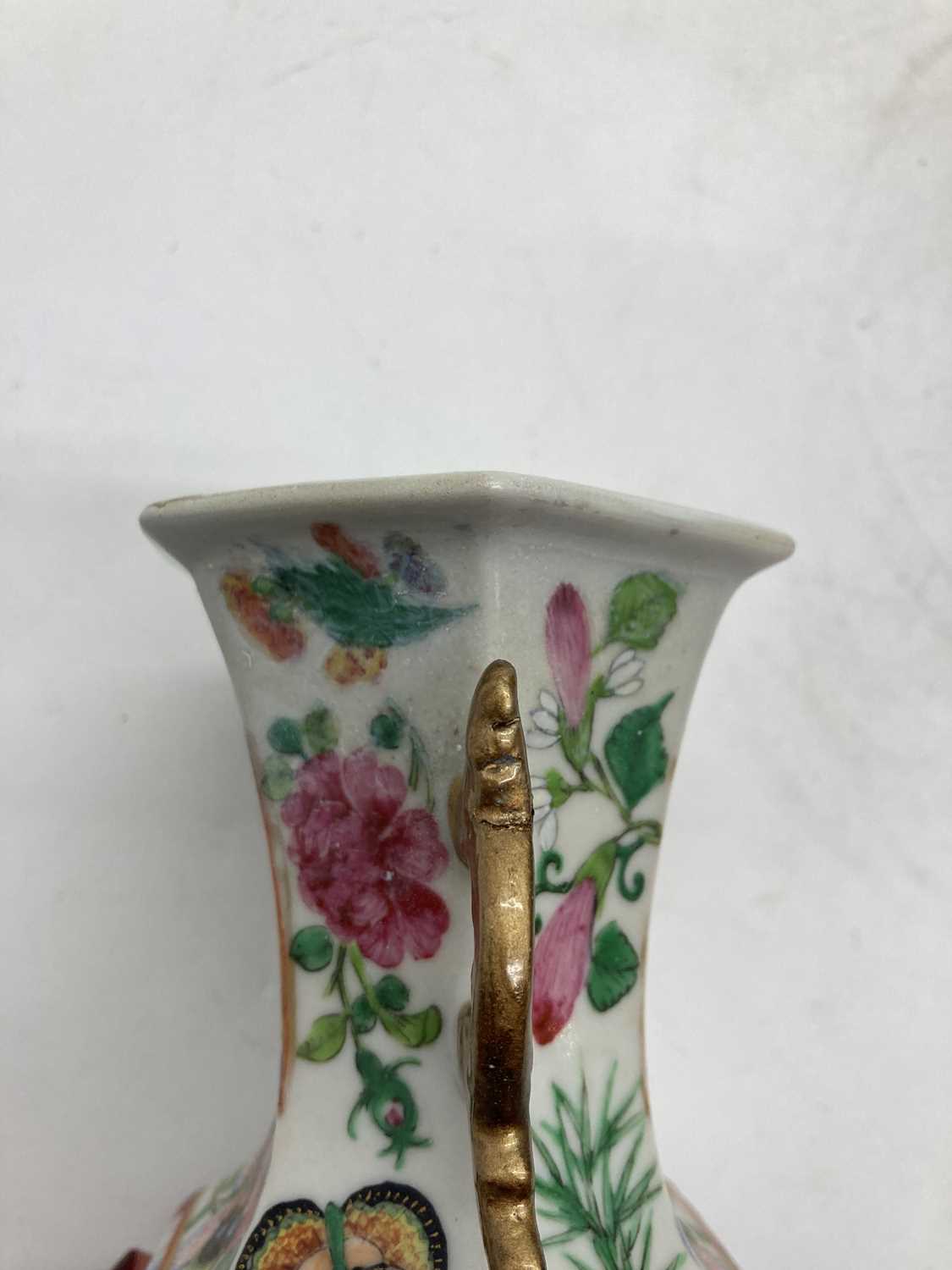 A collection of Chinese Canton famille rose porcelain vases, - Image 19 of 40