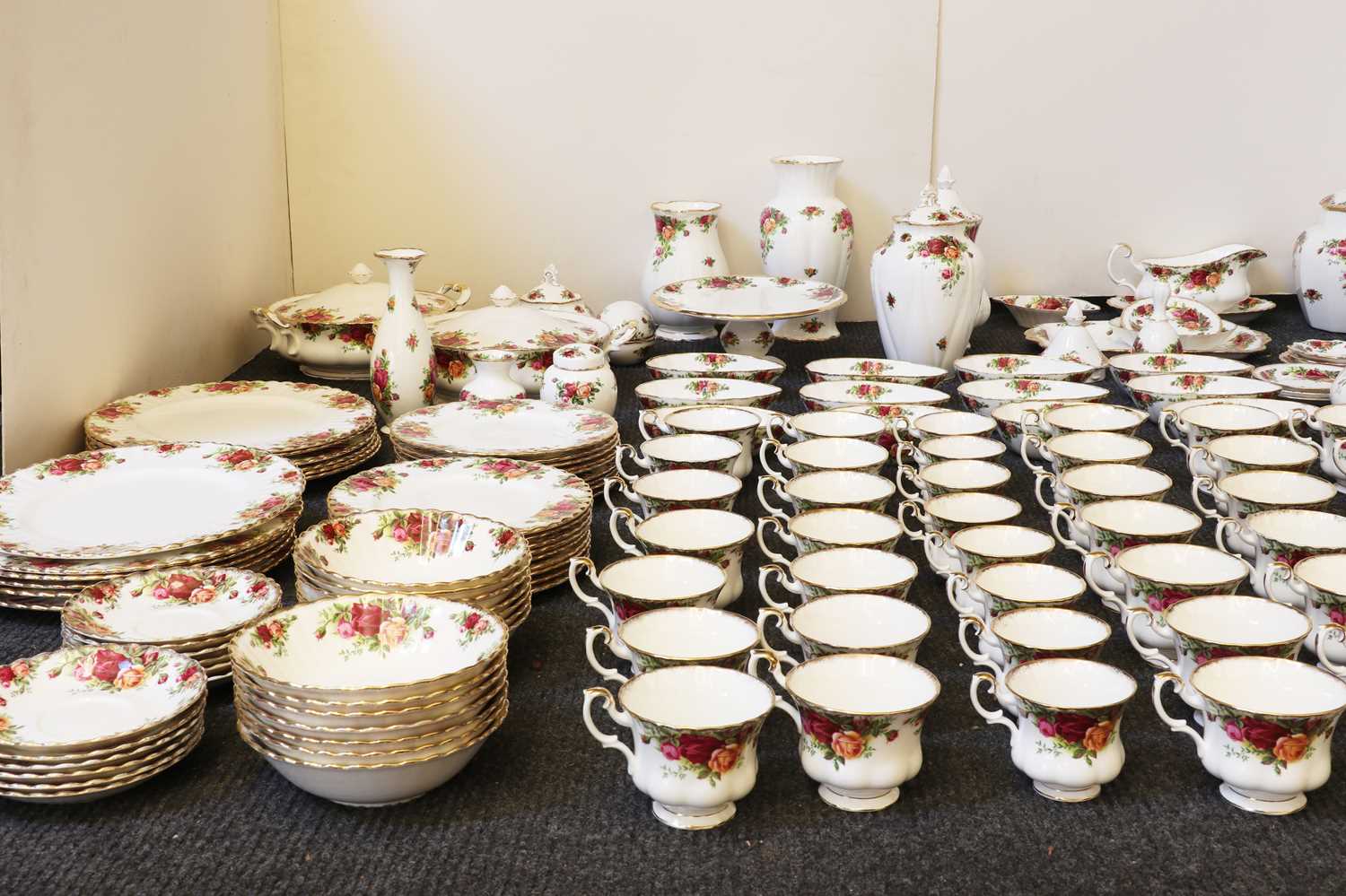 A comprehensive Royal Albert Country Rose dinner, tea and coffee service, - Image 3 of 3