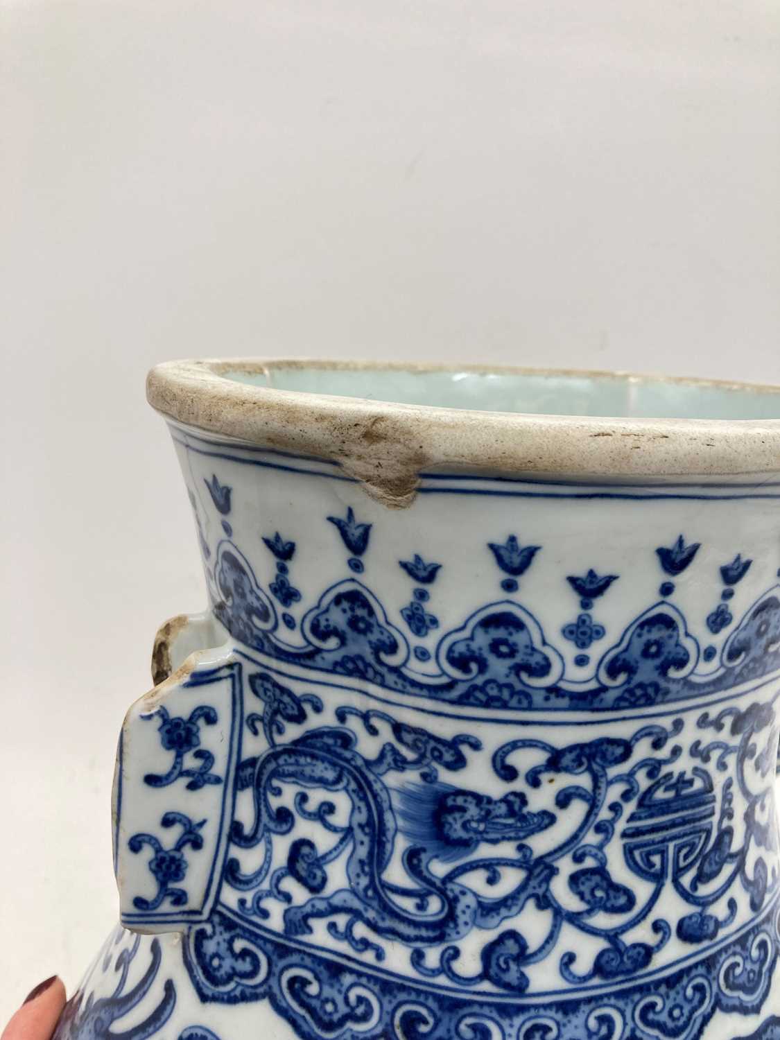 A Chinese large blue and white vase, - Image 6 of 17