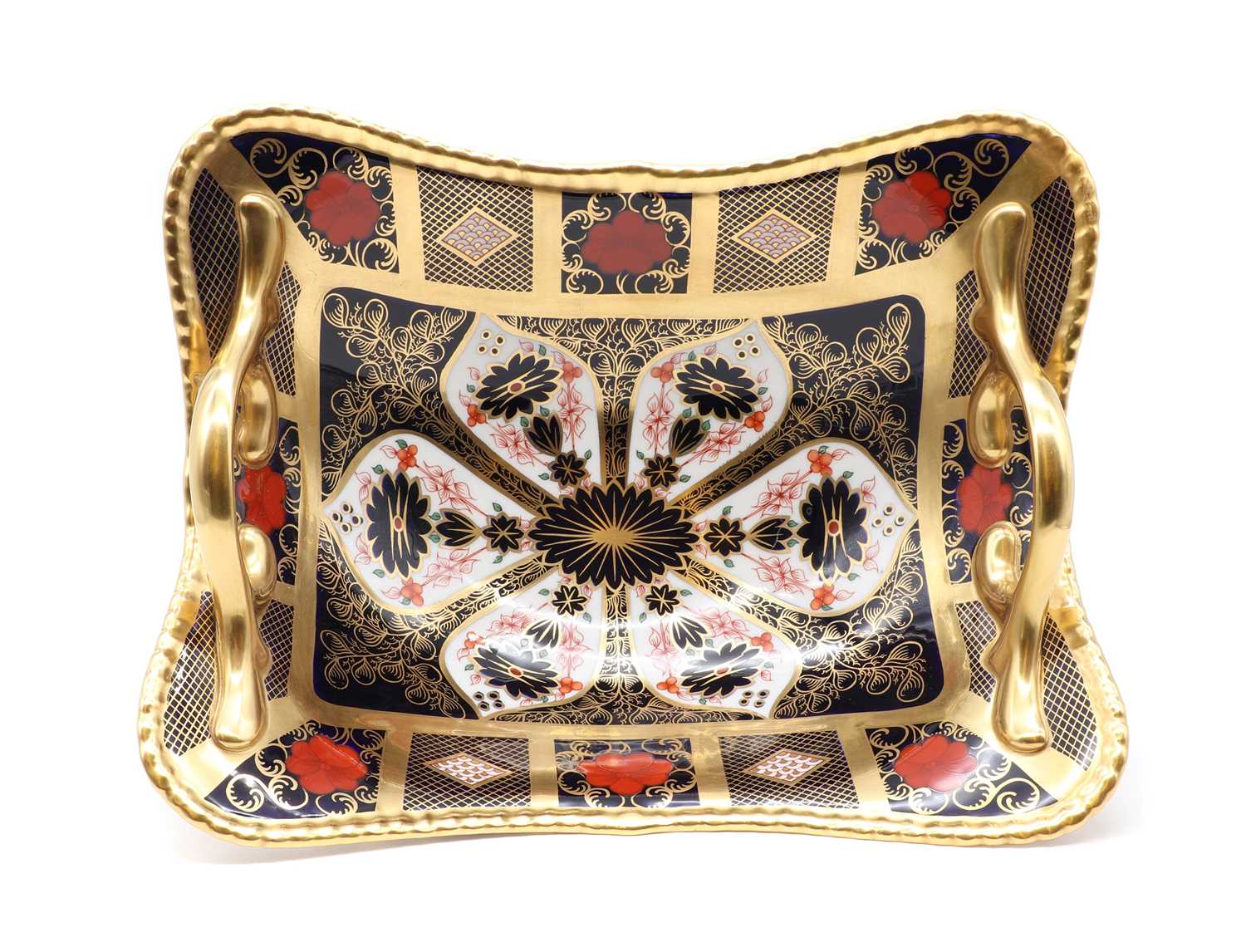 A Royal Crown Derby Imari porcelain twin handled dish, - Image 4 of 22