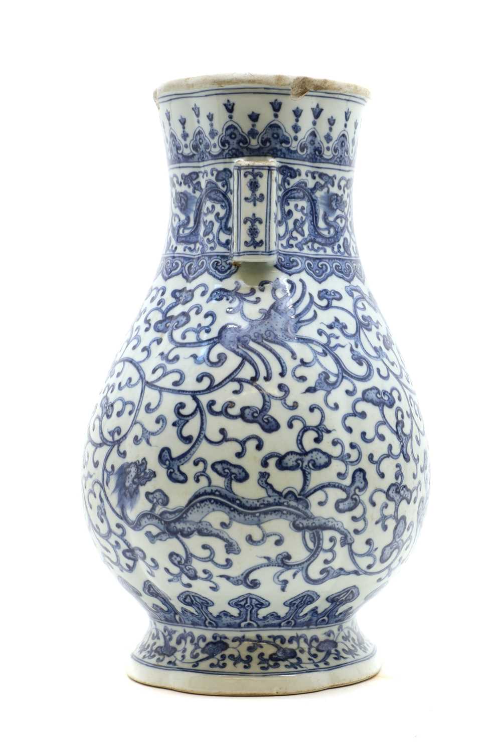 A Chinese large blue and white vase,