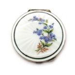 An enamelled silver compact,