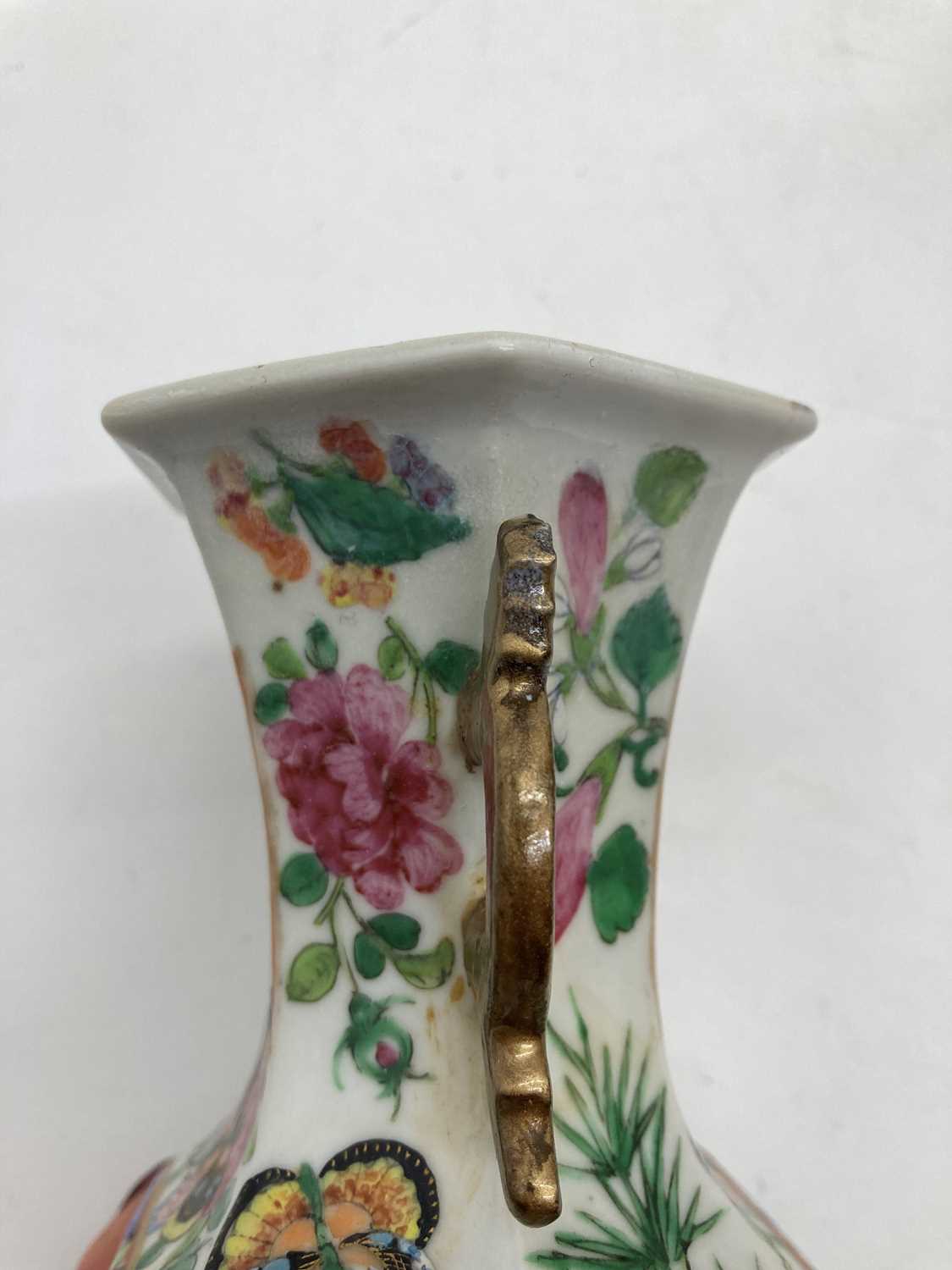 A collection of Chinese Canton famille rose porcelain vases, - Image 20 of 40