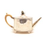 A George III silver teapot and stand