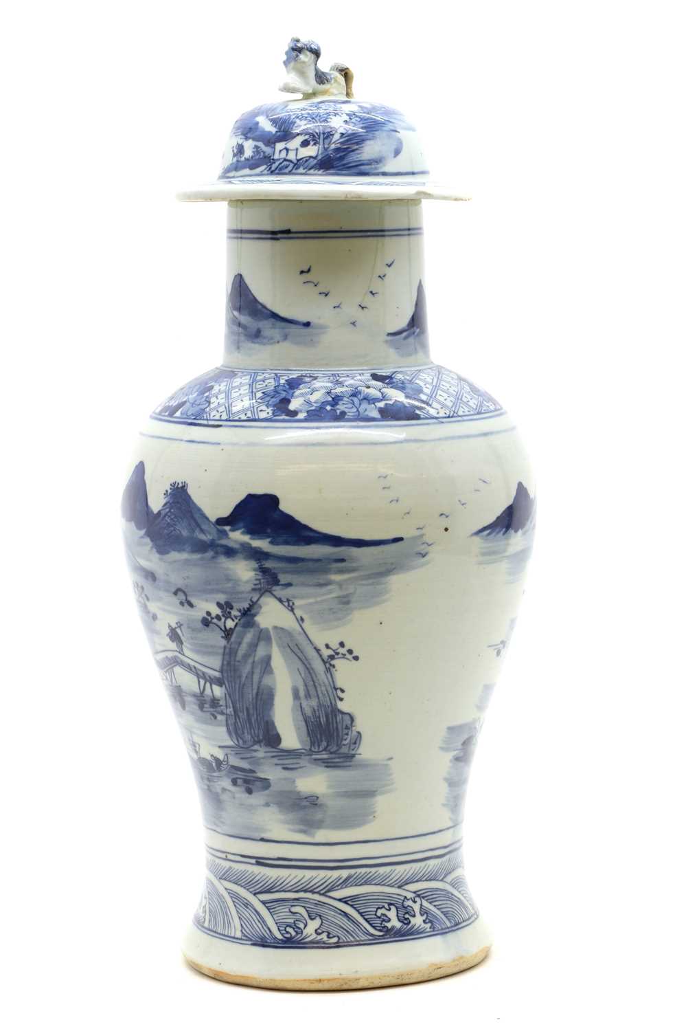 A Chinese blue and white vase and cover, - Image 4 of 26