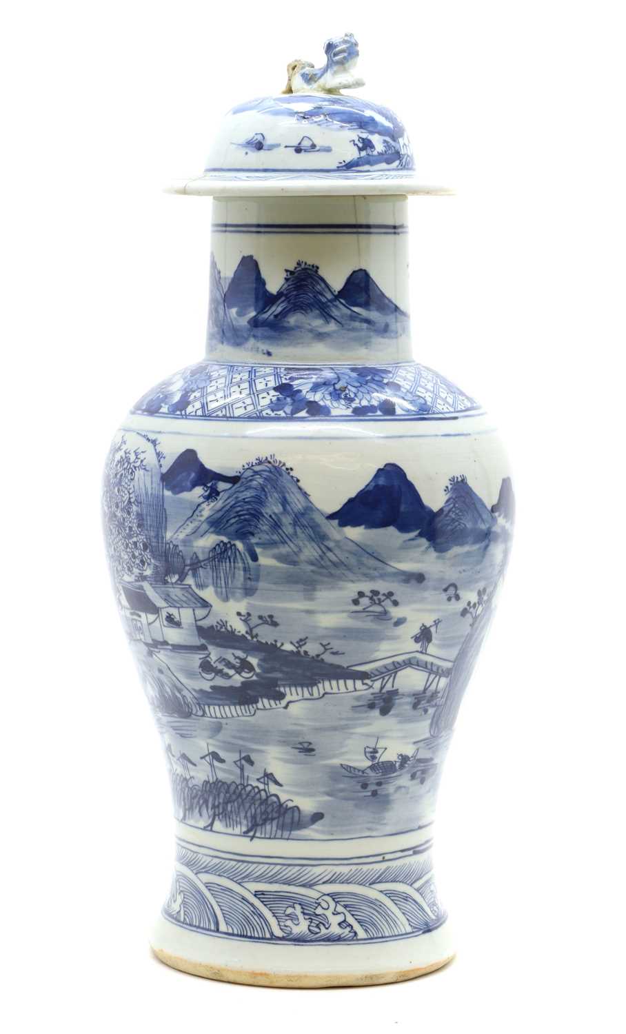 A Chinese blue and white vase and cover, - Image 2 of 26