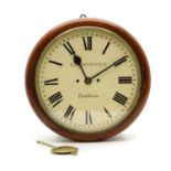 A Victorian walnut wall clock